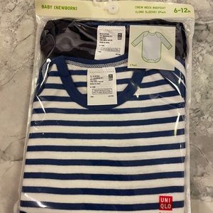 Set of Two Uniqlo Baby Boy Long Sleeve Bodysuits